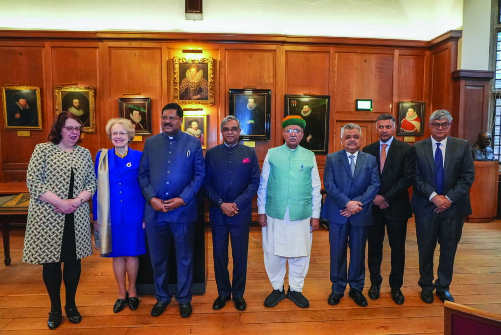 The Treasurer, Lady Arden, CJI Dr B. R. Gavai, Justice Vikram Nath, Mr Arjun Ram Meghwal, Shri Tusha Mehta, HE Vikram Kumar oraiswami and Gourab Bannerji SA. 